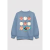 Mavi 6S10130-85518 Minecraft Baskılı Mavi Sweatshirt