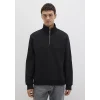 Mavi 0S10419-900 Yarı Fermuarlı siyah Basic Sweatshirt