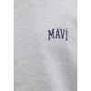 Mavi 0611716-80018 Mavi Logo Baskılı Gri Sweatshirt
