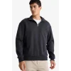 Defacto X7405 Antrasit Comfort Regular Fit Rahat Kalıp Fermuarlı Dik Yaka Basic Düz Sweatshirt