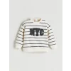 LCW baby Ekru Nakışlı Erkek Bebek Sweatshirt ve Pantolon 2li