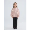 LCW Kids Pembe Çiçek Desenli Kız Çocuk Sweatshirt