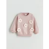 LCW Kids Pembe Çiçek Desenli Kız Çocuk Sweatshirt