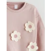 LCW Kids Pembe Çiçek Desenli Kız Çocuk Sweatshirt