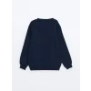 LCW Kids Lacivert Bisiklet Yaka Erkek Çocuk Kalın Sweatshirt