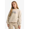 Defacto E6756A8BG74 Bej Kız Çocuk Oversize Geniş Kalıp Bisiklet Yaka Sırt Baskılı Sweatshirt