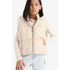 Defacto C4971A8BG734 Bej Kız Çocuk Su Geçirmez Kapüşonlu Şişme Yelek