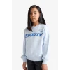 Defacto E6760A8BE216 Mavi Kız Çocuk Relax Fit Bisiklet Yaka Baskılı Sweatshirt