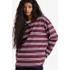 Defacto F9025AXBR232 Bordo Relax Fit Polo Yaka Çizgili Sweatshirt