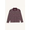 Defacto F9025AXBR232 Bordo Relax Fit Polo Yaka Çizgili Sweatshirt