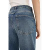 Defacto E9134AXNM34 Mavi Baggy Fit Yüksek Bel Katlamalı Paça Jean Pantolon