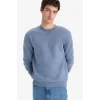 Defacto T3777AZGR171 Gri Regular Fit Bisiklet Yaka Basic Düz Kalın Sweatshirt