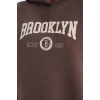 Defacto E9763AXBN335 Kahve DeFactoFit NBA Brooklyn Nets Oversize Geniş Kalıp Kapüşonlu Sporcu Sweatshirt