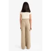 Defacto E6930A8BG403 Bej Kız Çocuk Beli Lastikli Wide Leg Kargo Eşofman Altı