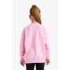Defacto E6755A8PN666 Pembe Kız Çocuk Oversize Geniş Kalıp Bisiklet Yaka Baskılı Sweatshirt