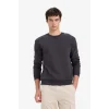 Defacto T3777AZAR138 Antrasit Regular Fit Bisiklet Yaka Basic Düz Kalın Sweatshirt