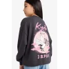 Defacto E6756A8AR220 Antrasit Kız Çocuk Oversize Geniş Kalıp Bisiklet Yaka Sırt Baskılı Sweatshirt