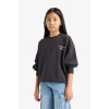 Defacto E6756A8AR220 Antrasit Kız Çocuk Oversize Geniş Kalıp Bisiklet Yaka Sırt Baskılı Sweatshirt