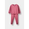 Defacto E8360A5PR220 Mor Kız Bebek 2li Takım İçi Yumuşak Tüylü Sweatshirt Eşofman Altı
