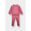 Defacto E8360A5PR220 Mor Kız Bebek 2li Takım İçi Yumuşak Tüylü Sweatshirt Eşofman Altı
