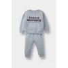 Defacto E8985A5GR297 Gri Erkek Bebek 2li Takım Baskılı Sweatshirt Eşofman Altı