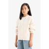 Defacto A2298A8ER105 Ekru Kız Çocuk V Yaka Düğmeli Triko Hırka