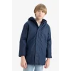 Defacto C4315A8NV241 Lacivert Erkek Çocuk Su Geçirmez Kapüşonlu Pelüş Astar Yağmurluk