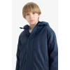 Defacto C4315A8NV241 Lacivert Erkek Çocuk Su Geçirmez Kapüşonlu Pelüş Astar Yağmurluk