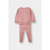 Defacto E8995A5PN111 Pembe Kız Bebek 2li Takım İçi Yumuşak Tüylü Baskılı Sweatshirt Eşofman Altı