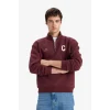 Defacto E9415AXBR230 Bordo Boxy Fit Dik Yaka Fermuarlı Baskılı Sweatshirt