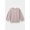 Defacto E8351A5PR345 Pembe Kız Bebek Bisiklet Yaka Çiçekli Sweatshirt