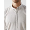LCW Vision Bej Regular Fit Uzun Kollu Keten Karışımlı Erkek Gömlek