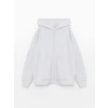 LCW Kids Gri Kapüşonlu Basic Uzun Kollu Kız Çocuk Fermuarlı Sweatshirt