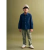 LCW Kids Indigo Basic Gabardin Uzun Kollu Erkek Çocuk Gömlek