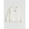 LCW Kids Ekru Bisiklet Yaka Kız Çocuk Sweatshirt