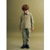LCW Kids Haki Basic Gabardin Uzun Kollu Erkek Çocuk Gömlek