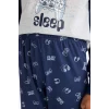 Defacto F1894A8GR400 Gri Erkek Çocuk Pijama Takımı Baskılı Uzun Kollu Üst Uzun Alt