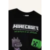 Defacto F5091A8BK81 Siyah Erkek Çocuk Minecraft Bisiklet Yaka Uzun Kollu Tişört