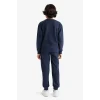 Defacto F2498A8NV254 Lacivert Erkek Çocuk 2li Takım Baskılı Sweatshirt Eşofman Altı