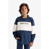 Defacto F2500A8NV147 Lacivert Erkek Çocuk 2li Takım Renk Bloklu Sweatshirt Eşofman Altı