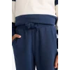 Defacto F2500A8NV147 Lacivert Erkek Çocuk 2li Takım Renk Bloklu Sweatshirt Eşofman Altı
