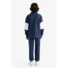 Defacto F2500A8NV147 Lacivert Erkek Çocuk 2li Takım Renk Bloklu Sweatshirt Eşofman Altı