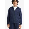 Defacto E9575A8NV253 Lacivert Erkek Çocuk Basic Düz Kapüşonlu Fermuarlı Sweatshirt