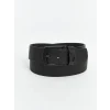 LCW ACCESSORIES Siyah Deri Görünümlü Erkek Kemer