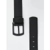 LCW ACCESSORIES Siyah Deri Görünümlü Erkek Kemer