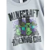 LCW Kids Gri Bisiklet Yaka Minecraft Baskılı Erkek Çocuk Sweatshirt