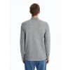 LCWAIKIKI Classic Gri Polo Yaka Uzun Kollu Erkek Sweatshirt