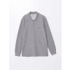 LCWAIKIKI Classic Gri Polo Yaka Uzun Kollu Erkek Sweatshirt