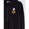 LC WAIKIKI Siyah Kapüşonlu Galatasaray Baskılı Erkek Çocuk Fermuarlı Sweatshirt