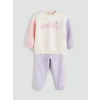 LCW Kids Ekru Kız Çocuk Kalın Sweatshirt ve Eşofman Alt 2li